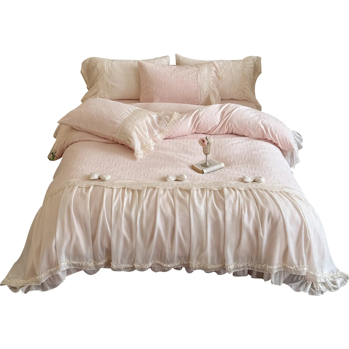 Duvet Cover Set Ruffles & Lace Breathable Machine Washable