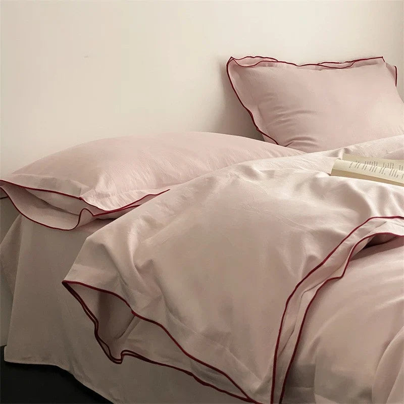 Duvet Cover Set Satin Microfiber 4-Piece Machine Washable