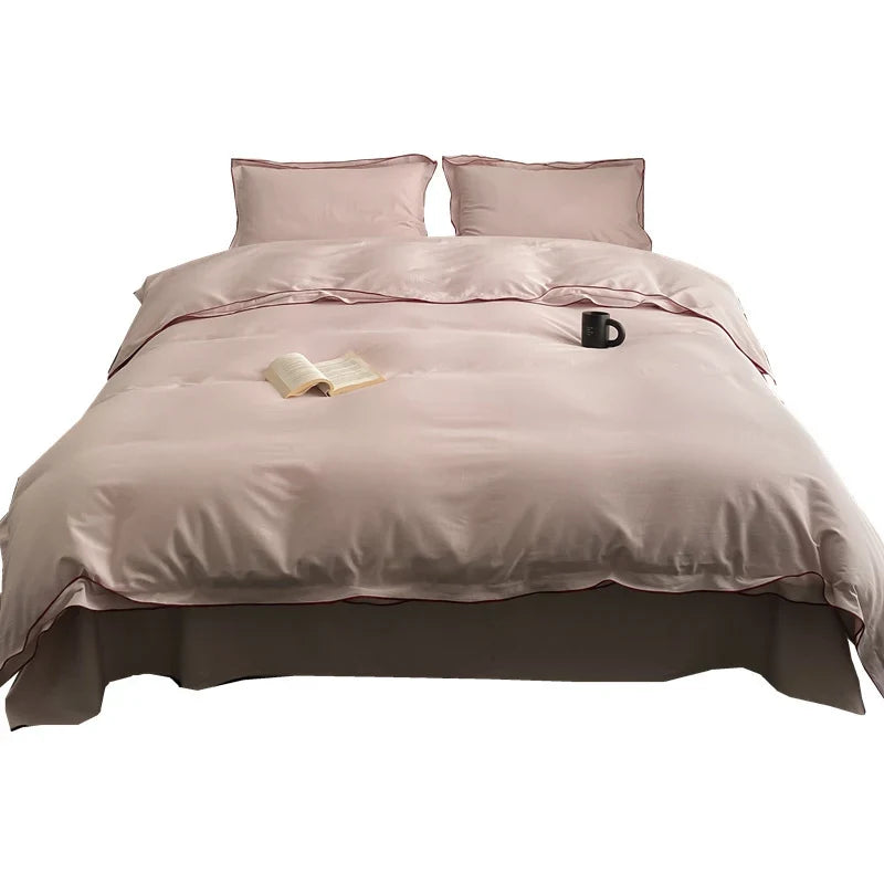 Duvet Cover Set Satin Microfiber 4-Piece Machine Washable