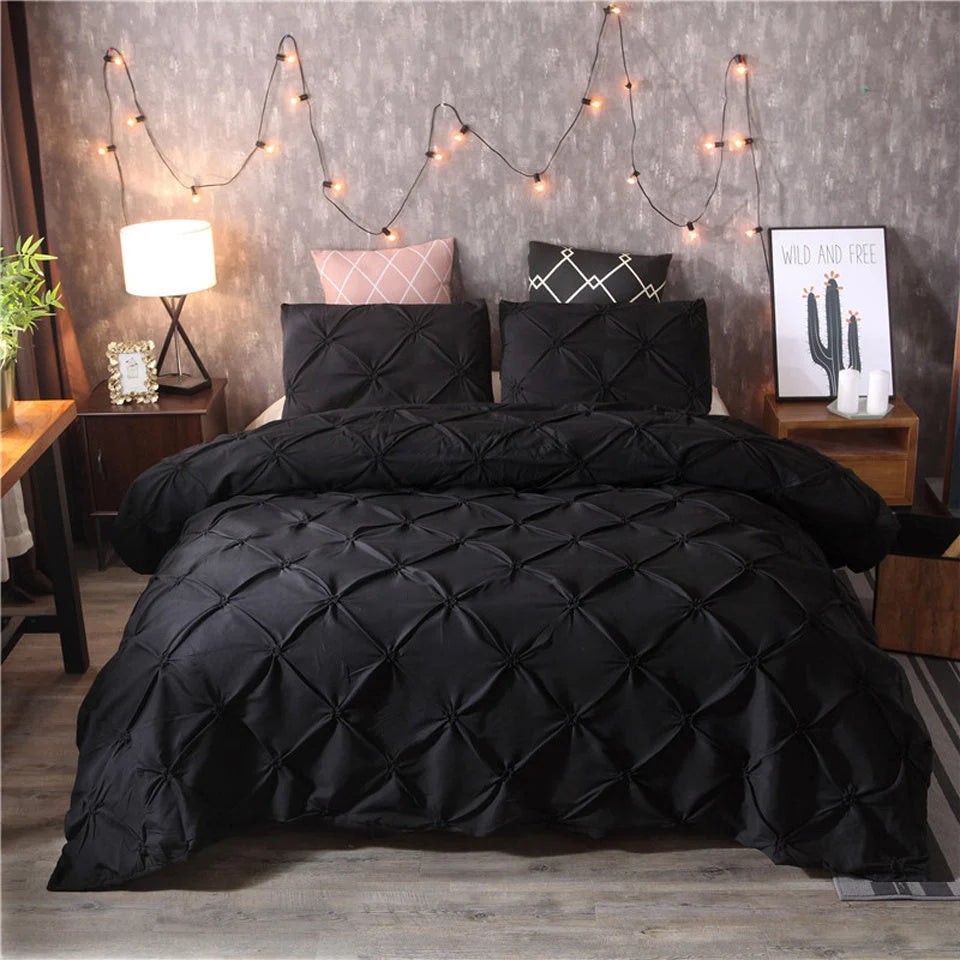 Duvet Cover Set Soft Breathable Microfiber Two Pillowcases