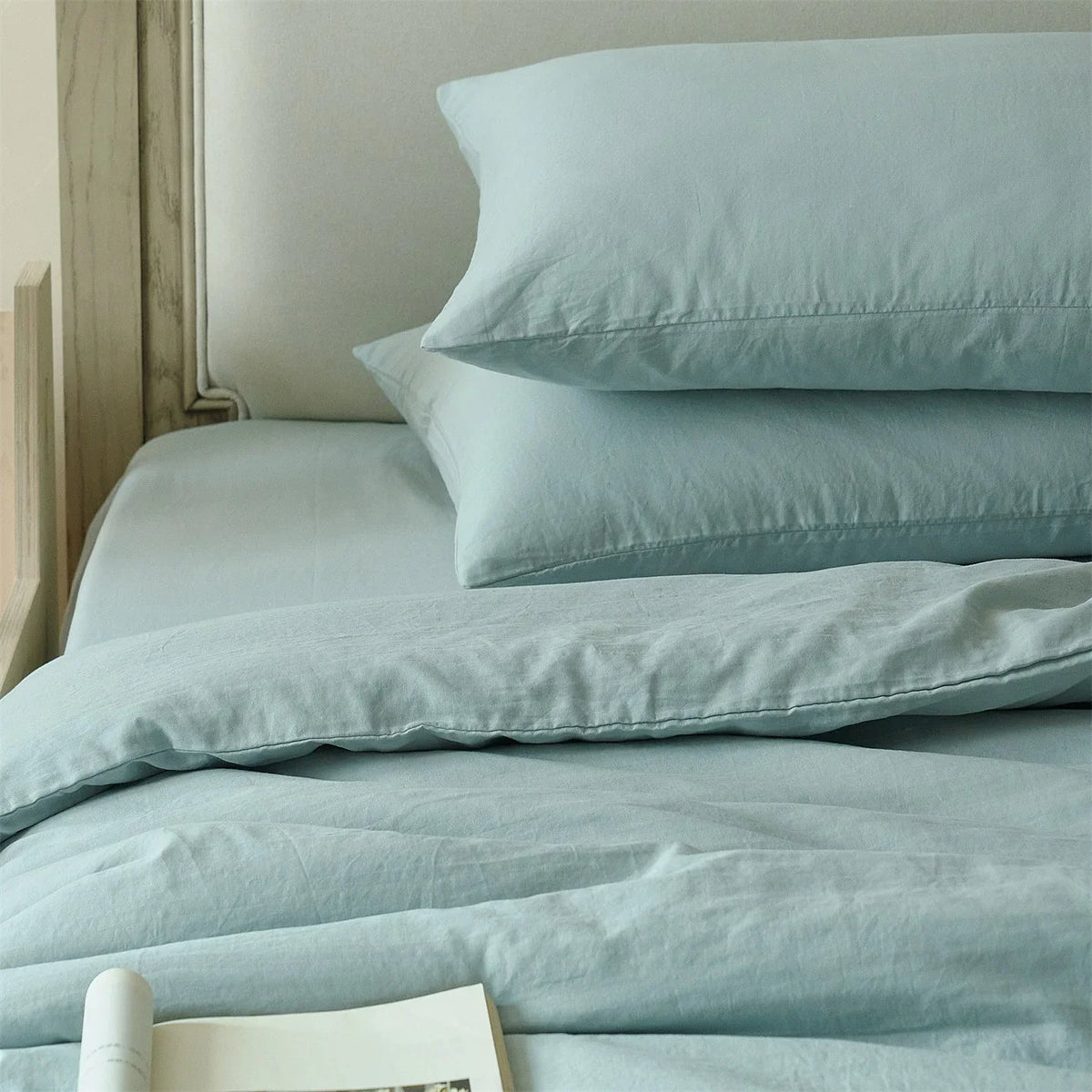 Duvet Cover Set Stonewashed Organic Cotton Concealed Zipper