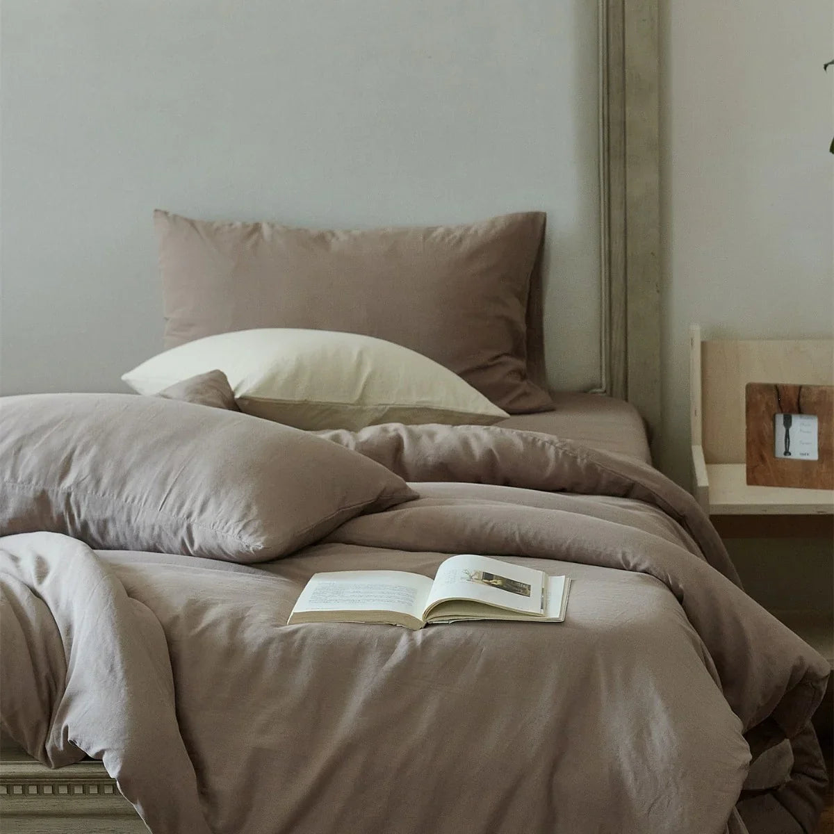 Duvet Cover Set Stonewashed Organic Cotton Concealed Zipper