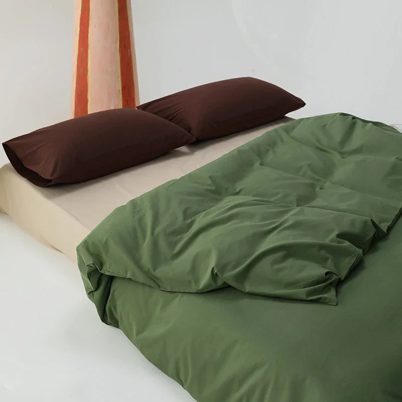 Duvet Cover Set Temperature-Regulating Cotton Satin 4-Piece