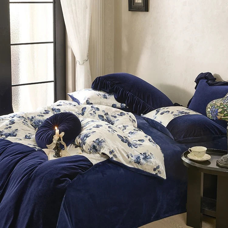 Duvet Cover Set Velvet-Like Microfiber Concealed Zipper & Corner Ties