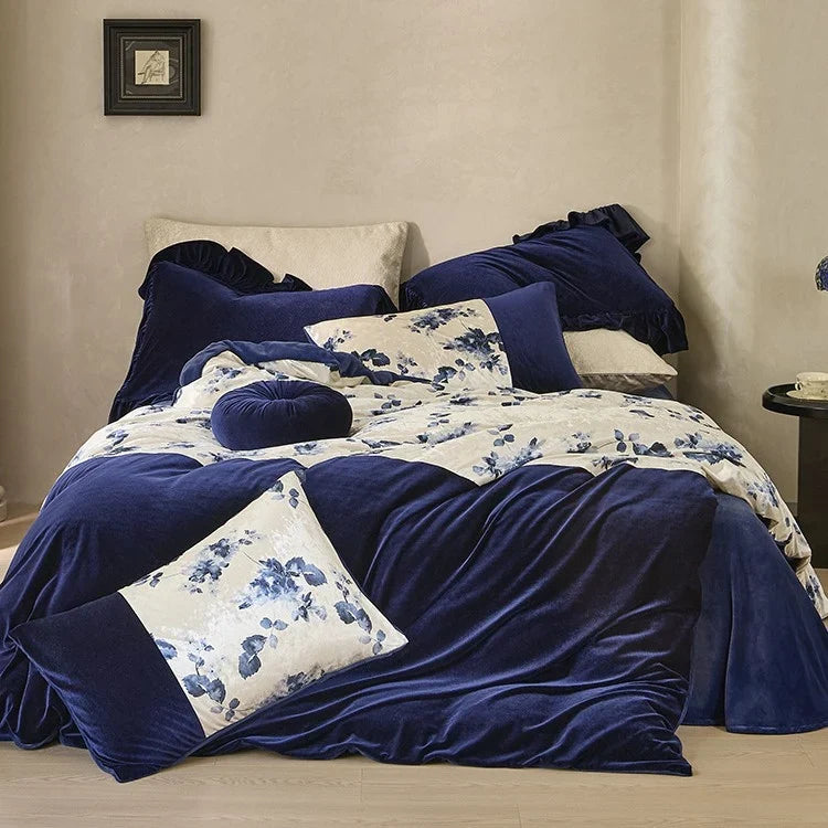 Duvet Cover Set Velvet-Like Microfiber Concealed Zipper & Corner Ties