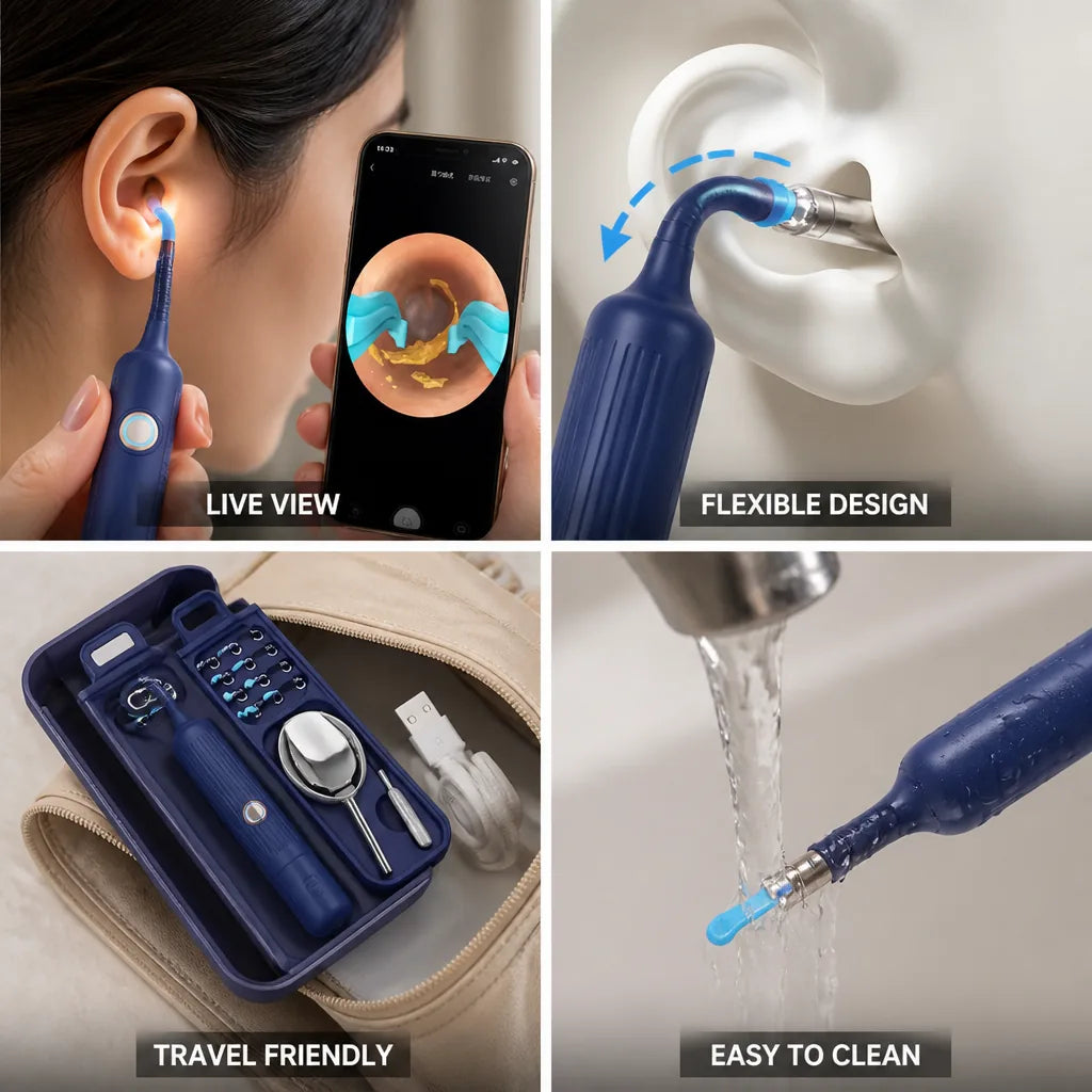 Ear Cleaning Camera Live View Flexible & Travel-Friendly