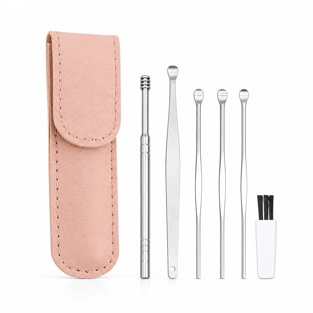 Ear Cleaning Kit Six Piece Stainless Steel Rounded Tips