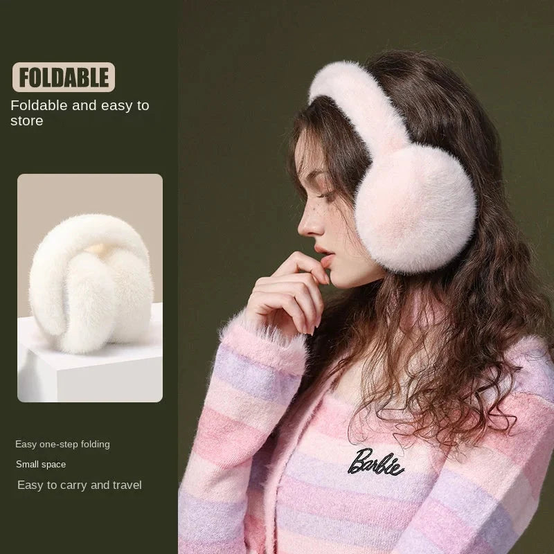 Earmuffs Plush Foldable Detachable Lining Adjustable Band