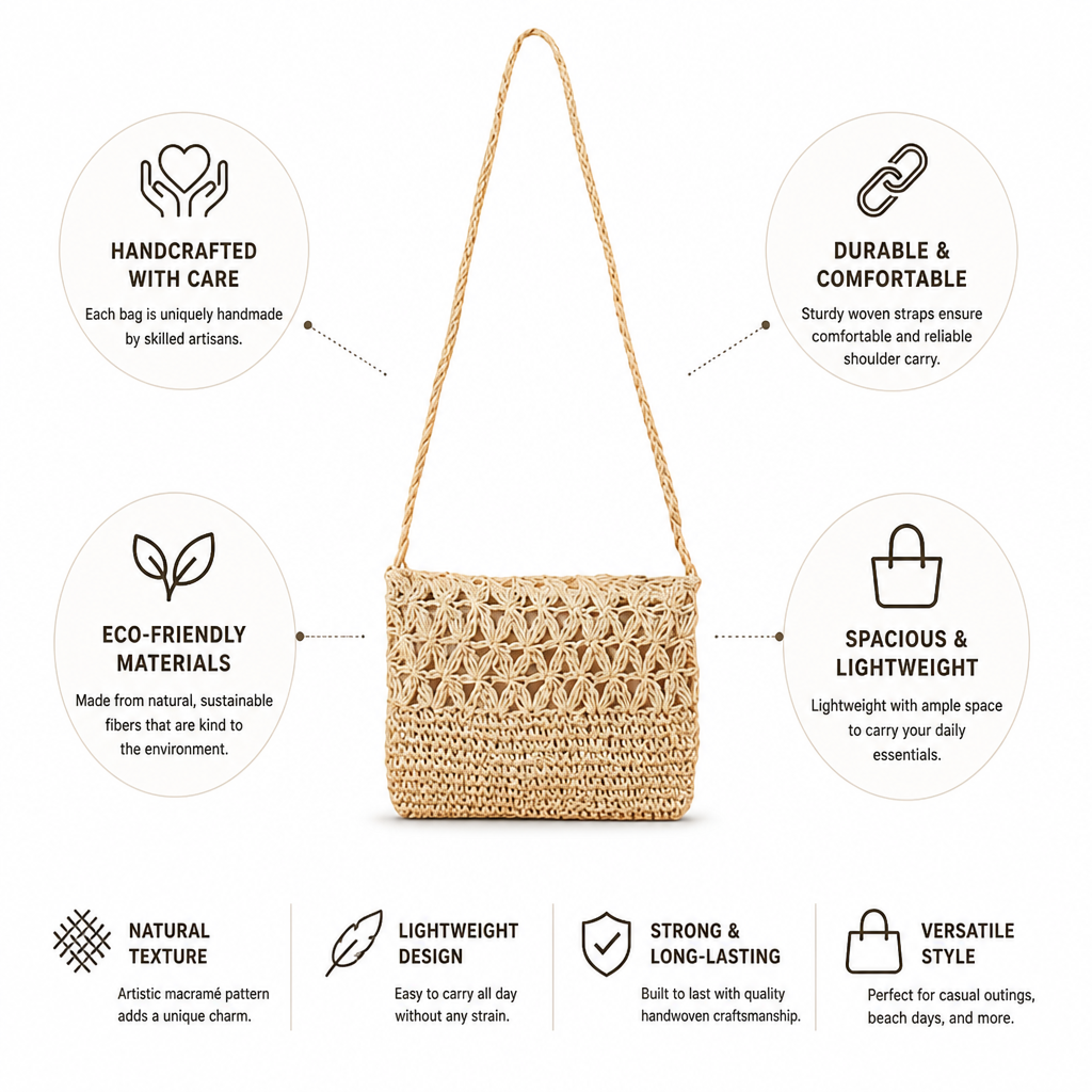 Eco-Friendly Handcrafted Macramé Shoulder Bag