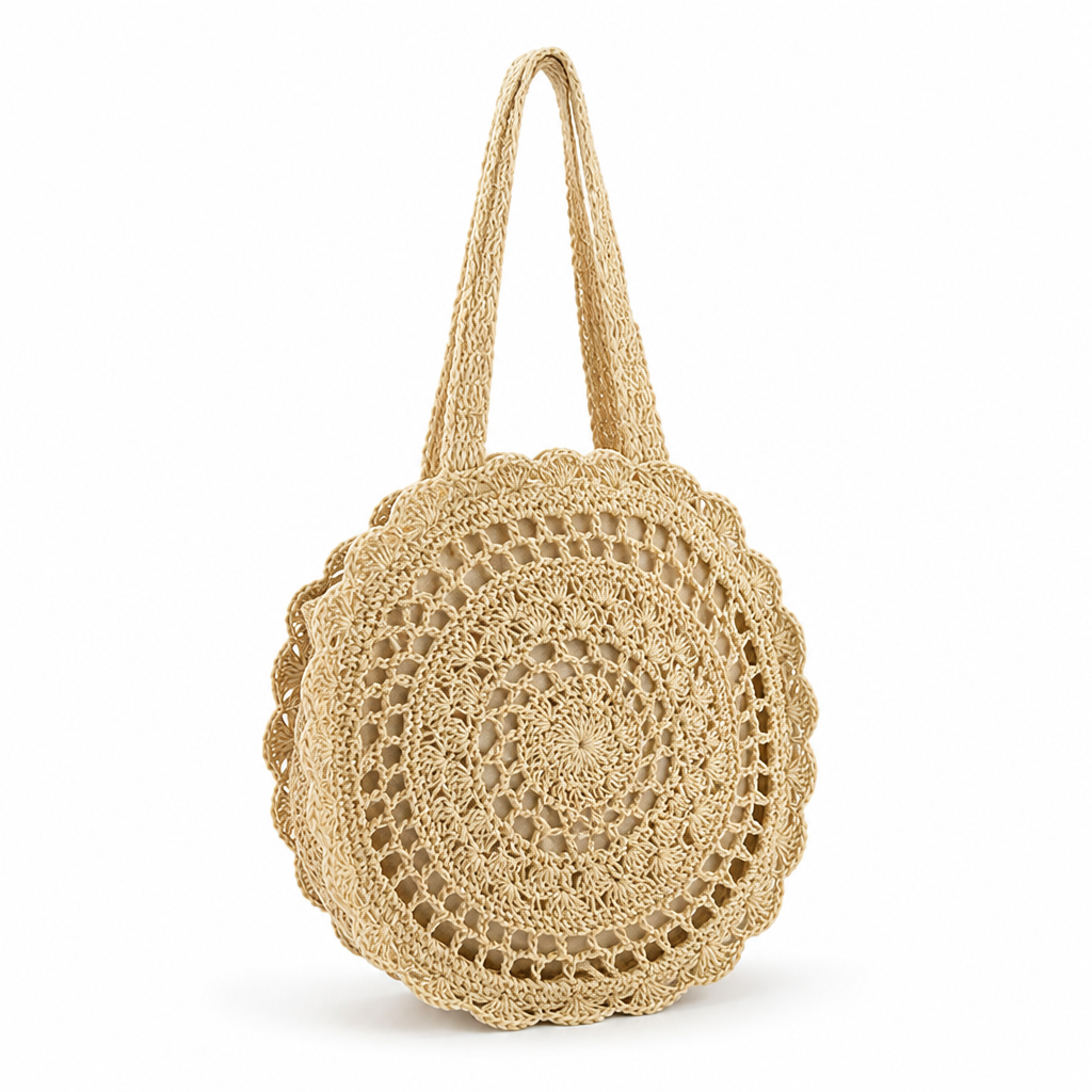 Eco-Friendly Handmade Crochet Handbag (Long Handles)