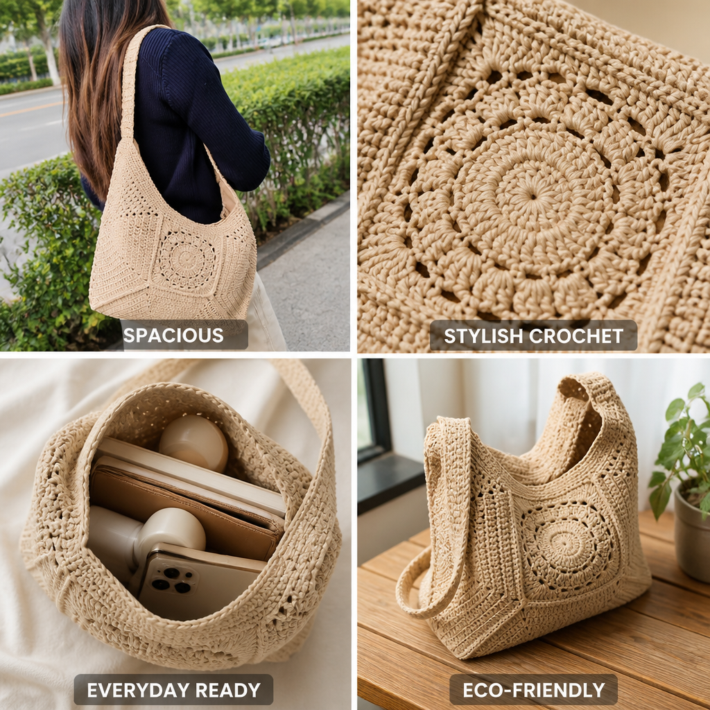 Eco-Friendly Handwoven Crochet Tote