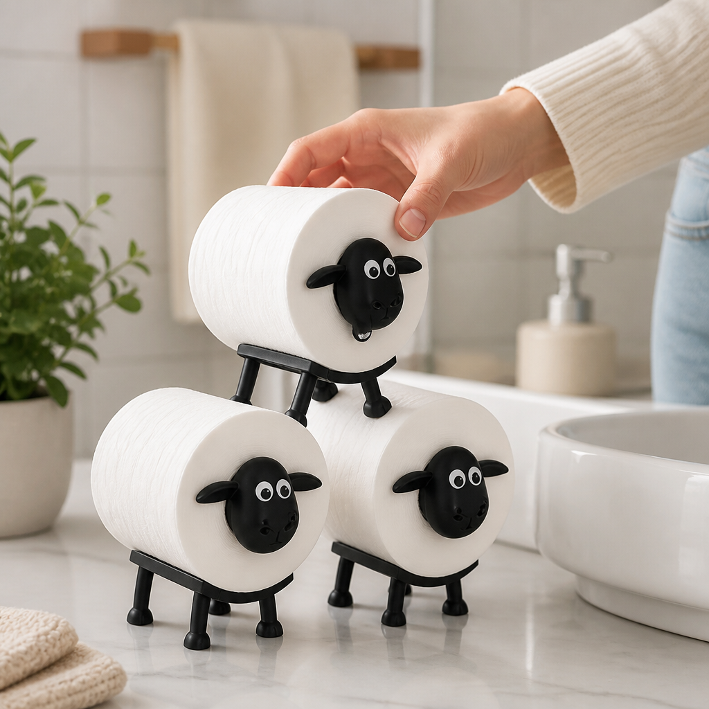 Eco-Friendly PLA Decorative Sheep Toilet Paper Holder (Tool-Free)