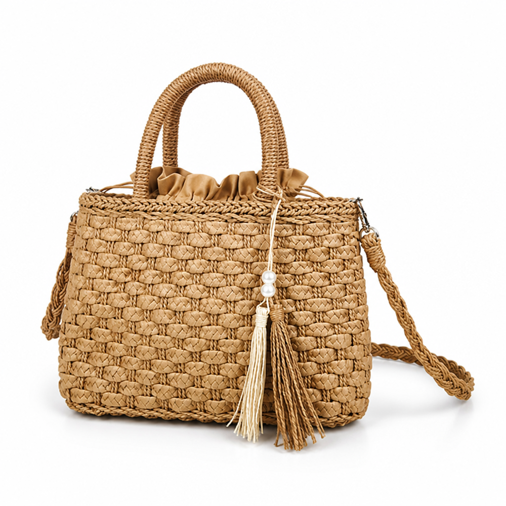 Eco-Friendly Woven Drawstring Handbag (Detachable Strap)