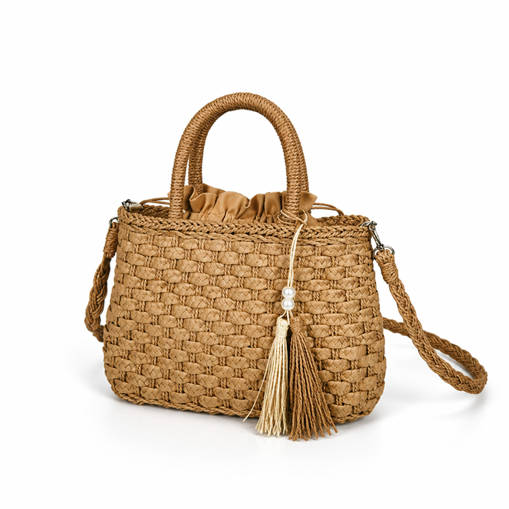 Eco-Friendly Woven Drawstring Handbag (Detachable Strap)