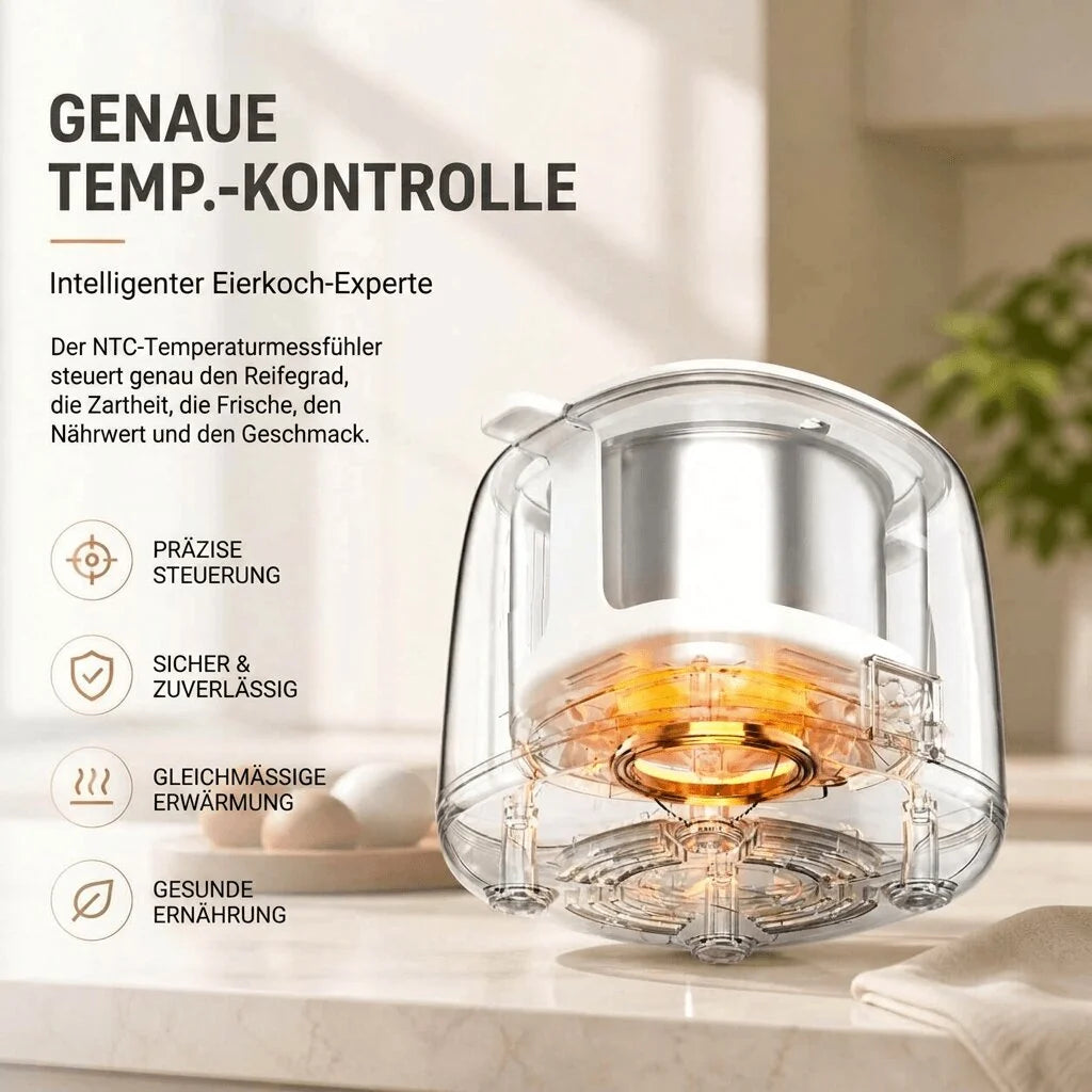 Egg Cooker One-Button Operation Automatic Shutoff Compact Design