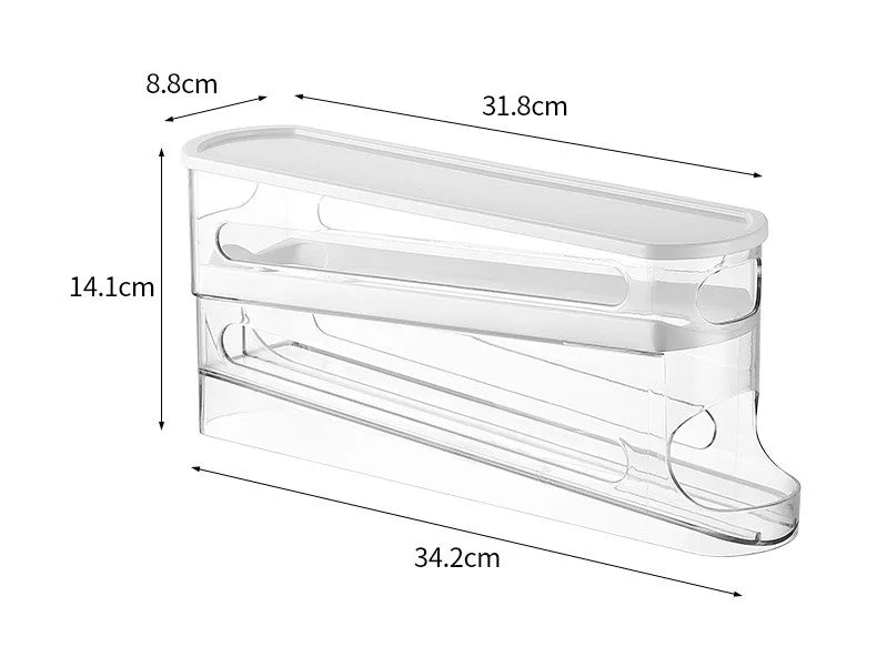 Egg Organizer Automatic Rolling Two-Tier Space-Saving Storage