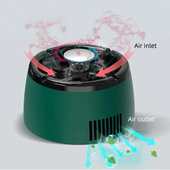 Electric Ashtray Built-In Fan Activated Carbon Filter Rechargeable