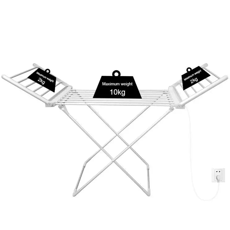Electric Clothes Drying Rack Heated Aluminum Bars Foldable Design