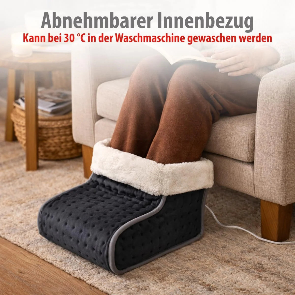 Electric Foot Warmer 3 Heat Settings Washable Lining