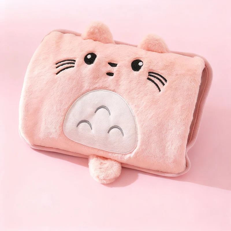 Electric Hot Water Bottle Soft Plush Cover Automatic Shut-Off