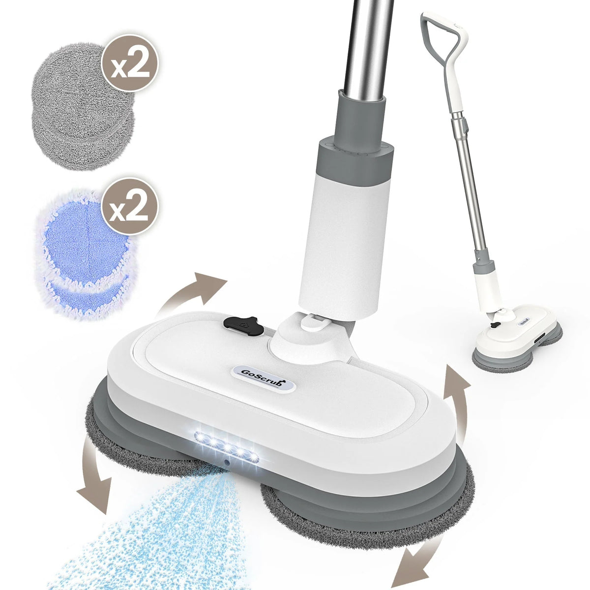 Electric Mop Cordless Spray System Washable Microfiber Pads
