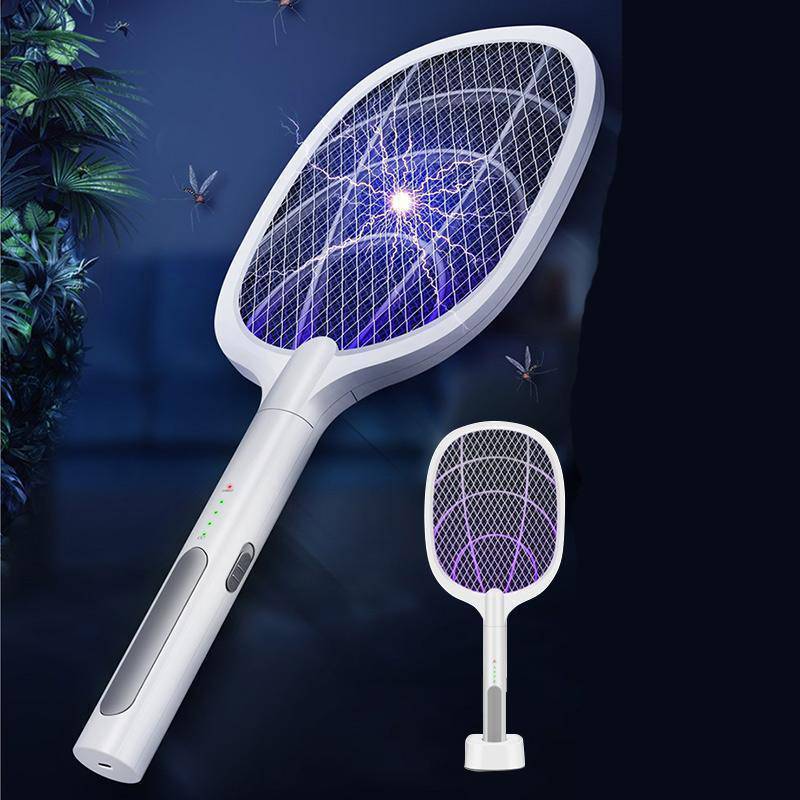 Electric Mosquito Swatter 3000V USB Rechargeable Triple Safety Mesh