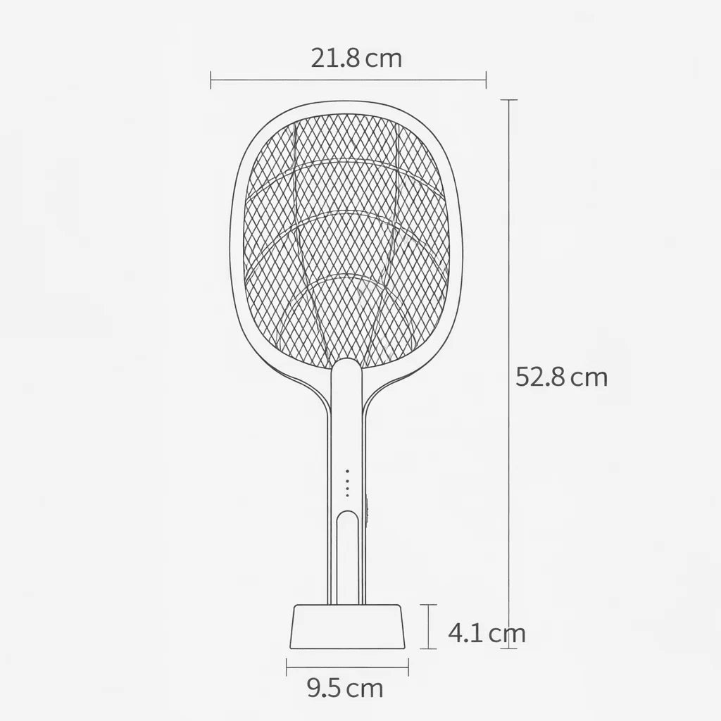 Electric Mosquito Swatter 3000V USB Rechargeable Triple Safety Mesh