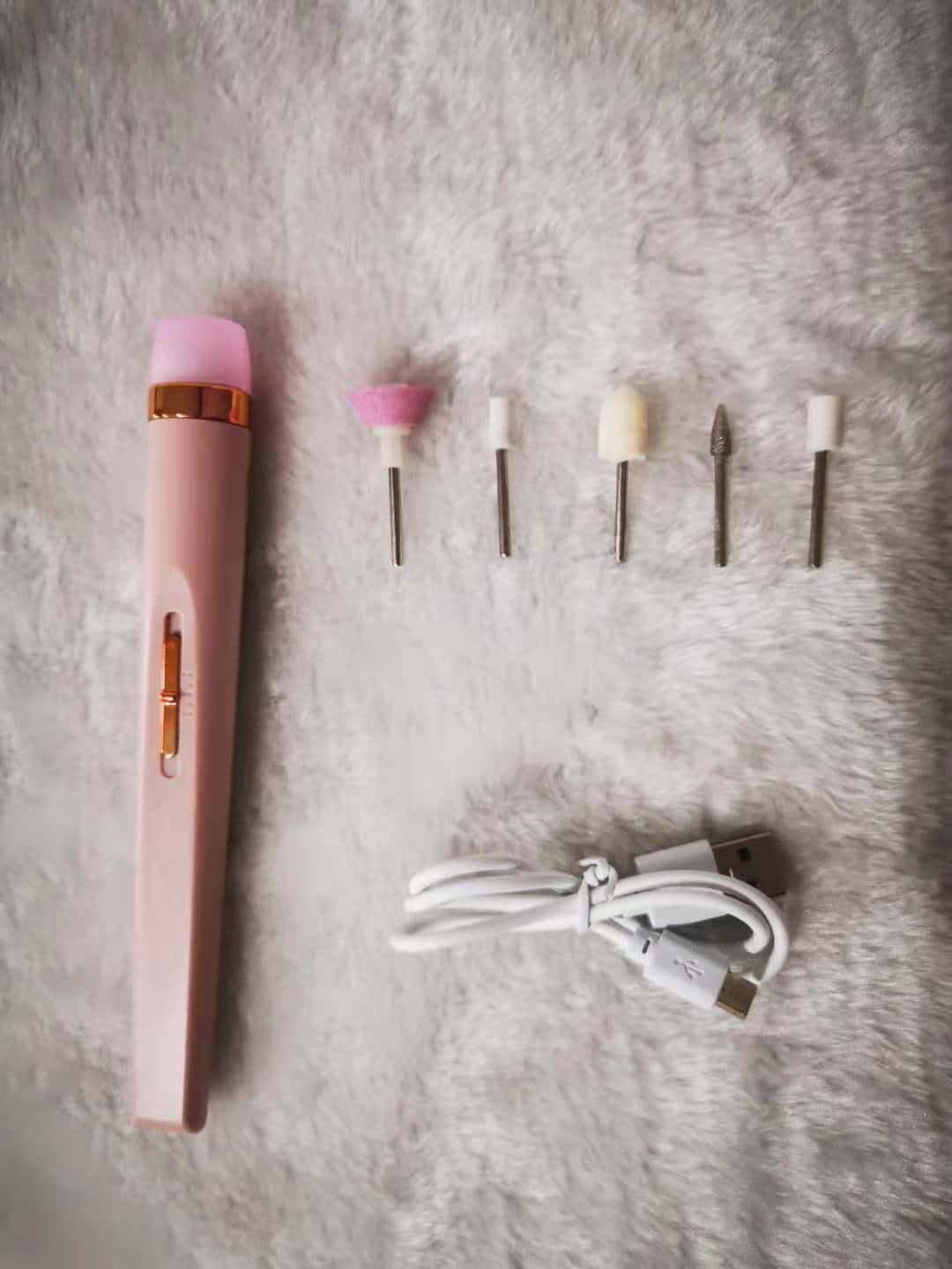 Electric Nail File Rechargeable Cordless LED 5 Interchangeable Bits