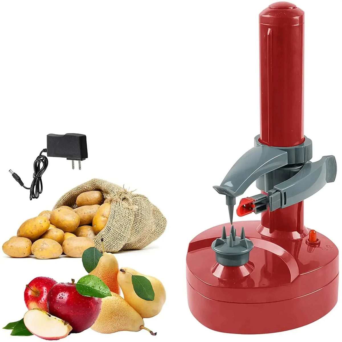 Electric Potato Peeler Automatic Shutoff & Adjustable Chamber