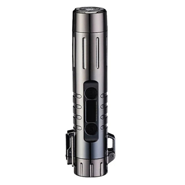 Electric Shaver Built-In Lighter USB Rechargeable Travel-Ready