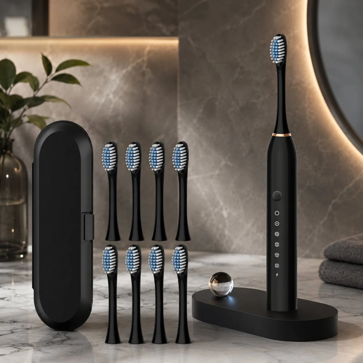 Electric Sonic Toothbrush 5 Modes 8 Replacement Heads
