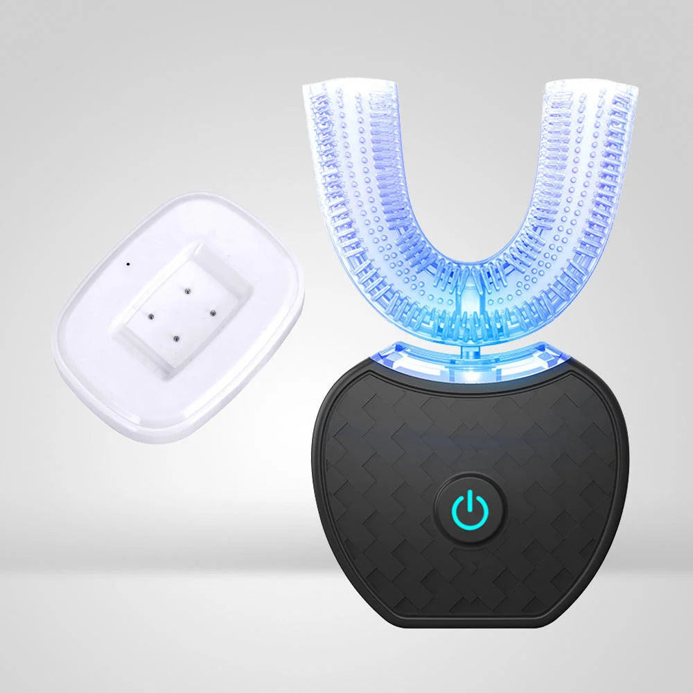 Electric Toothbrush U-Shaped 360-Degree Coverage Rechargeable with Blue Light