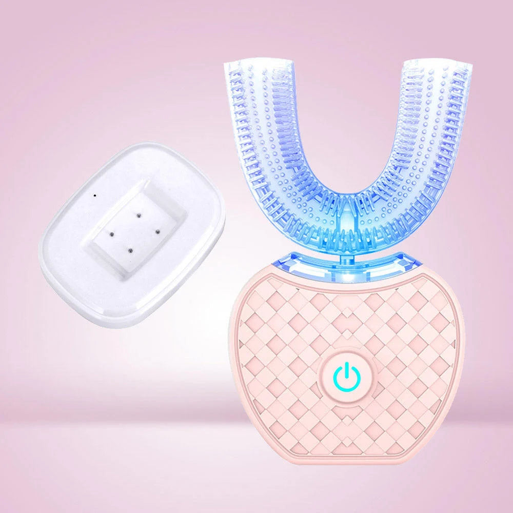 Electric Toothbrush U-Shaped 5000 Vibrations Per Minute Blue Light