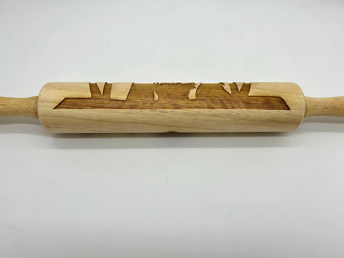 Embossing Rolling Pin Laser-Cut Nativity Scene