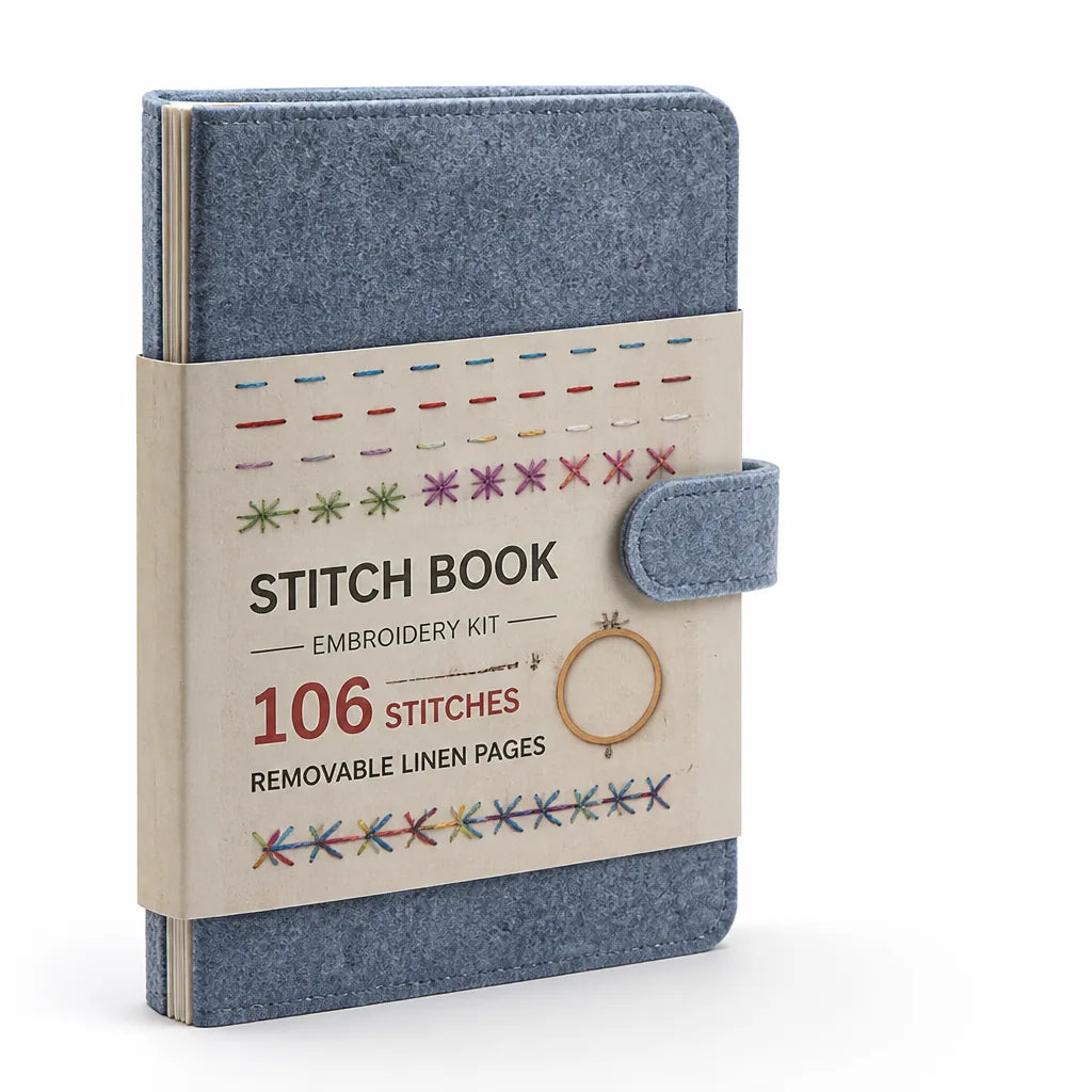Embroidery Kit 106 Stitches Removable Linen Pages