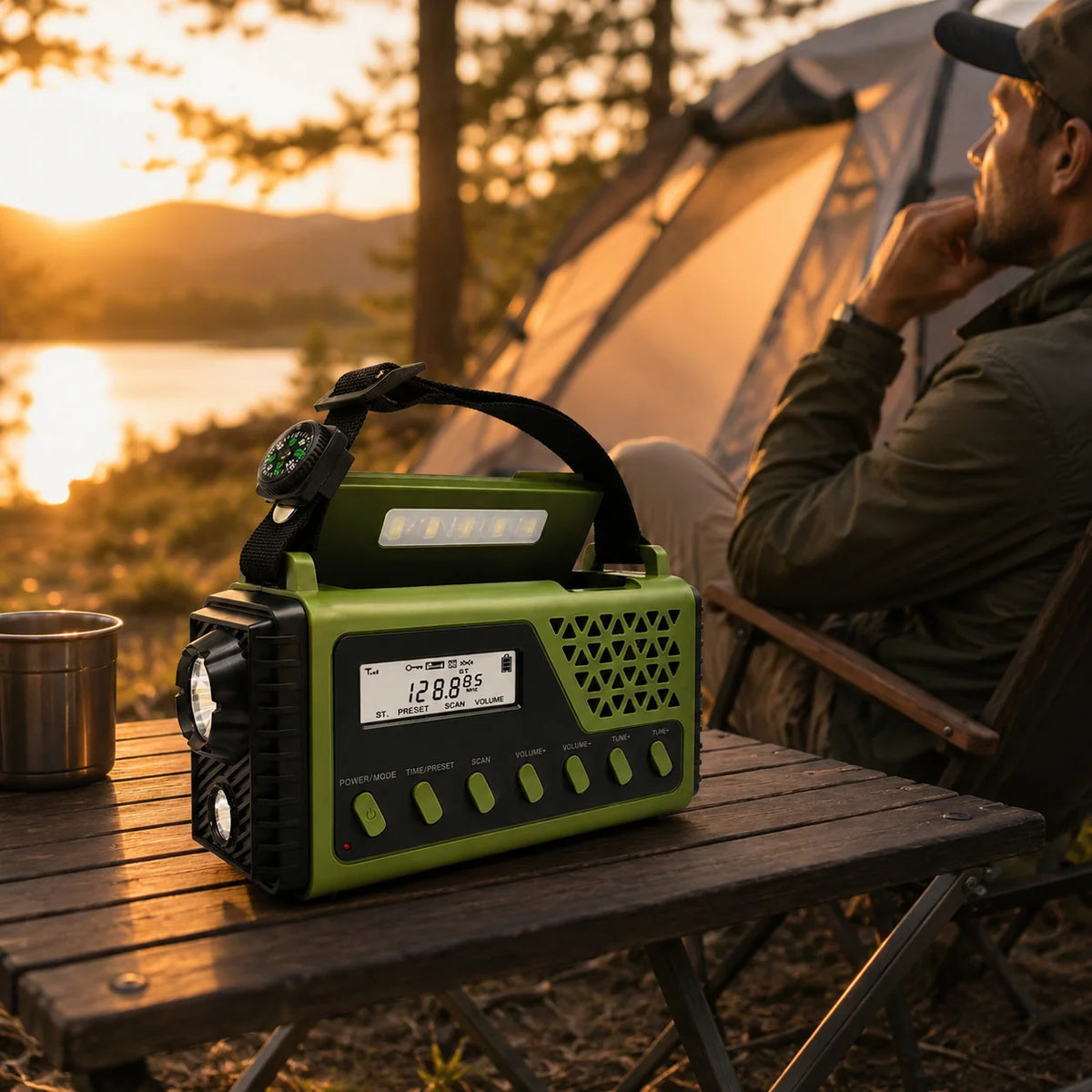 Emergency Radio Hand Crank & Solar Charging 10,000 mAh Battery