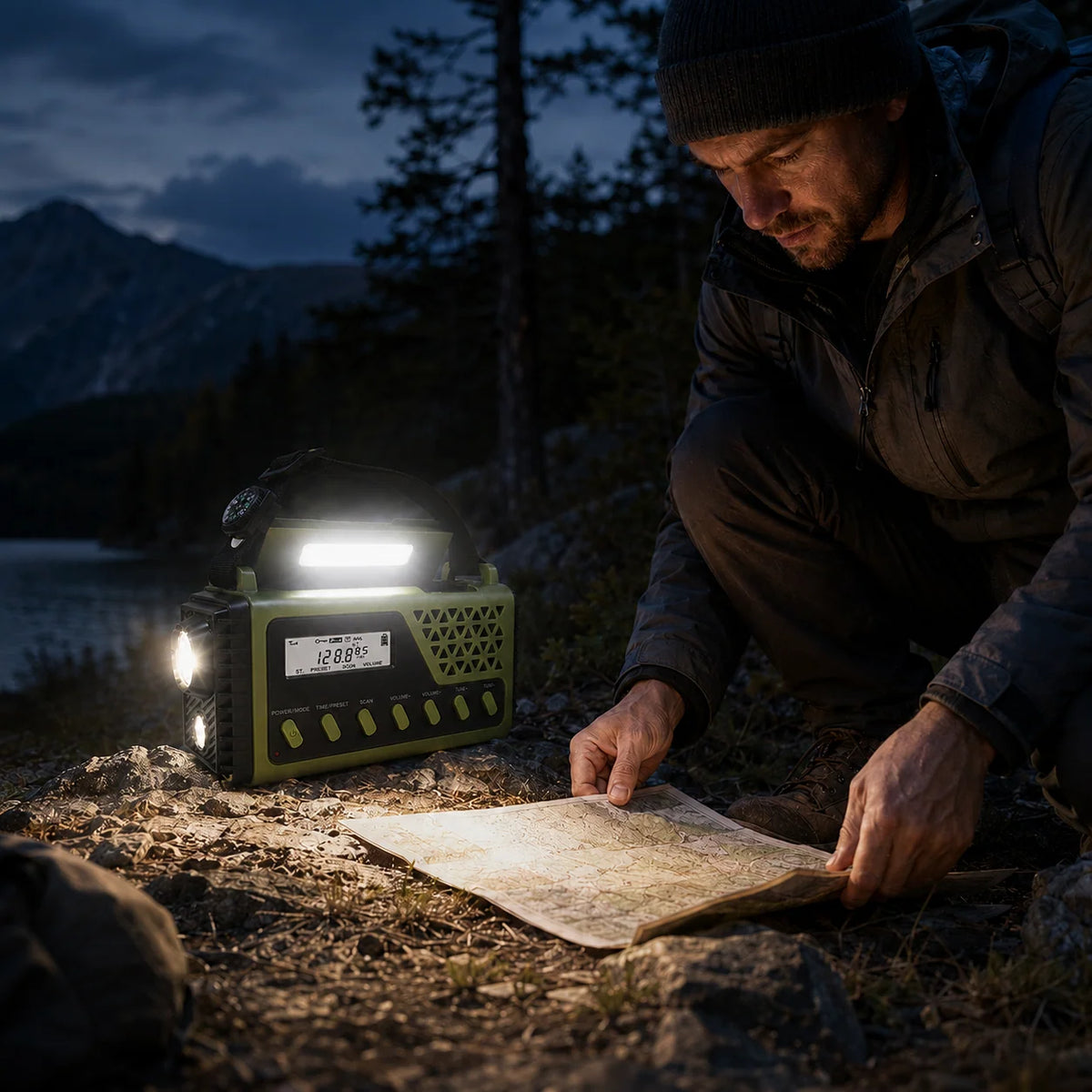 Emergency Radio Hand Crank & Solar Charging 10,000 mAh Battery