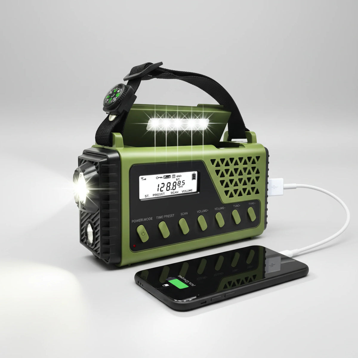 Emergency Radio Hand Crank & Solar Charging 10,000 mAh Battery