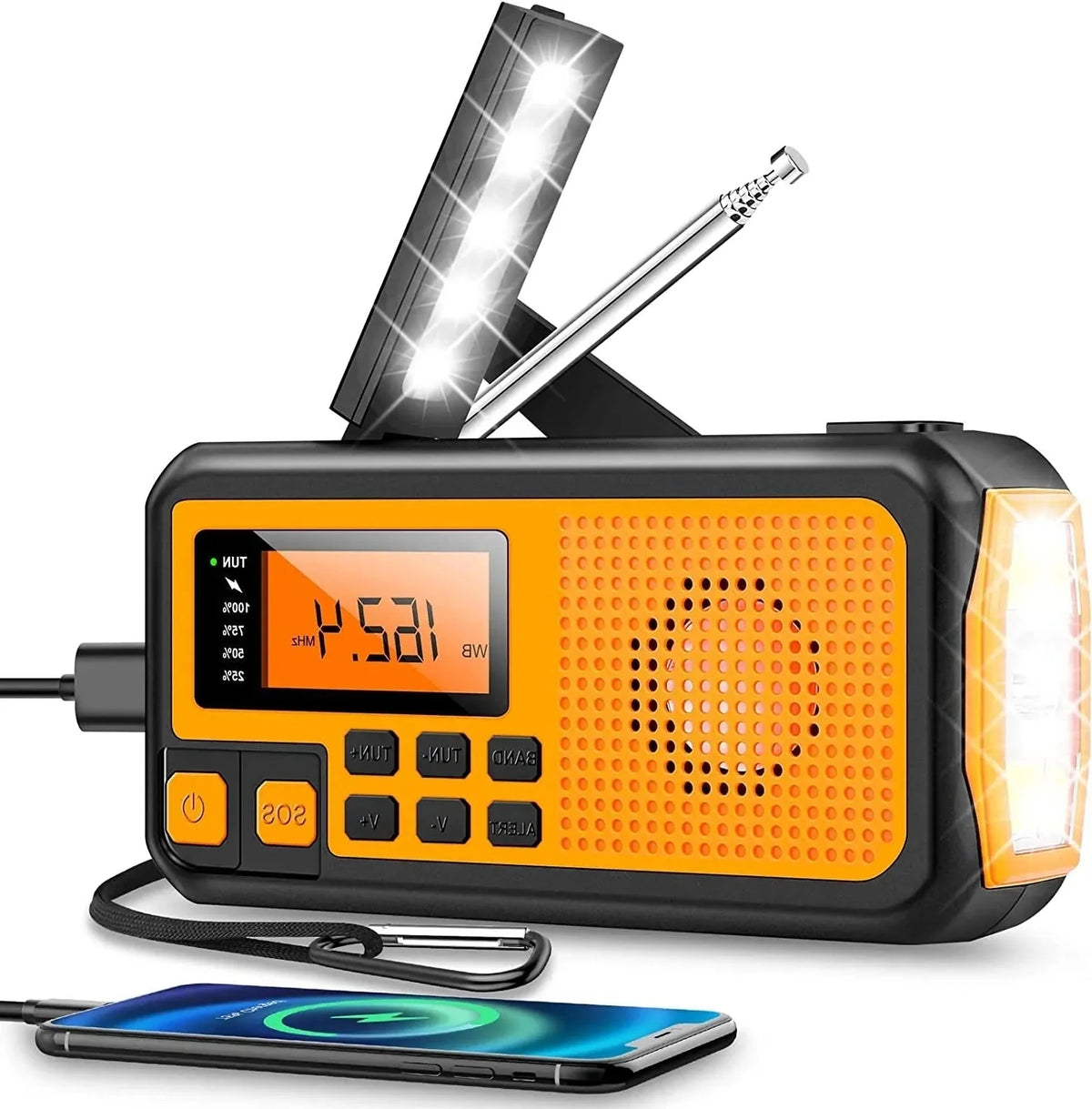 Emergency Radio Hand Crank & Solar Power Bank AM/FM