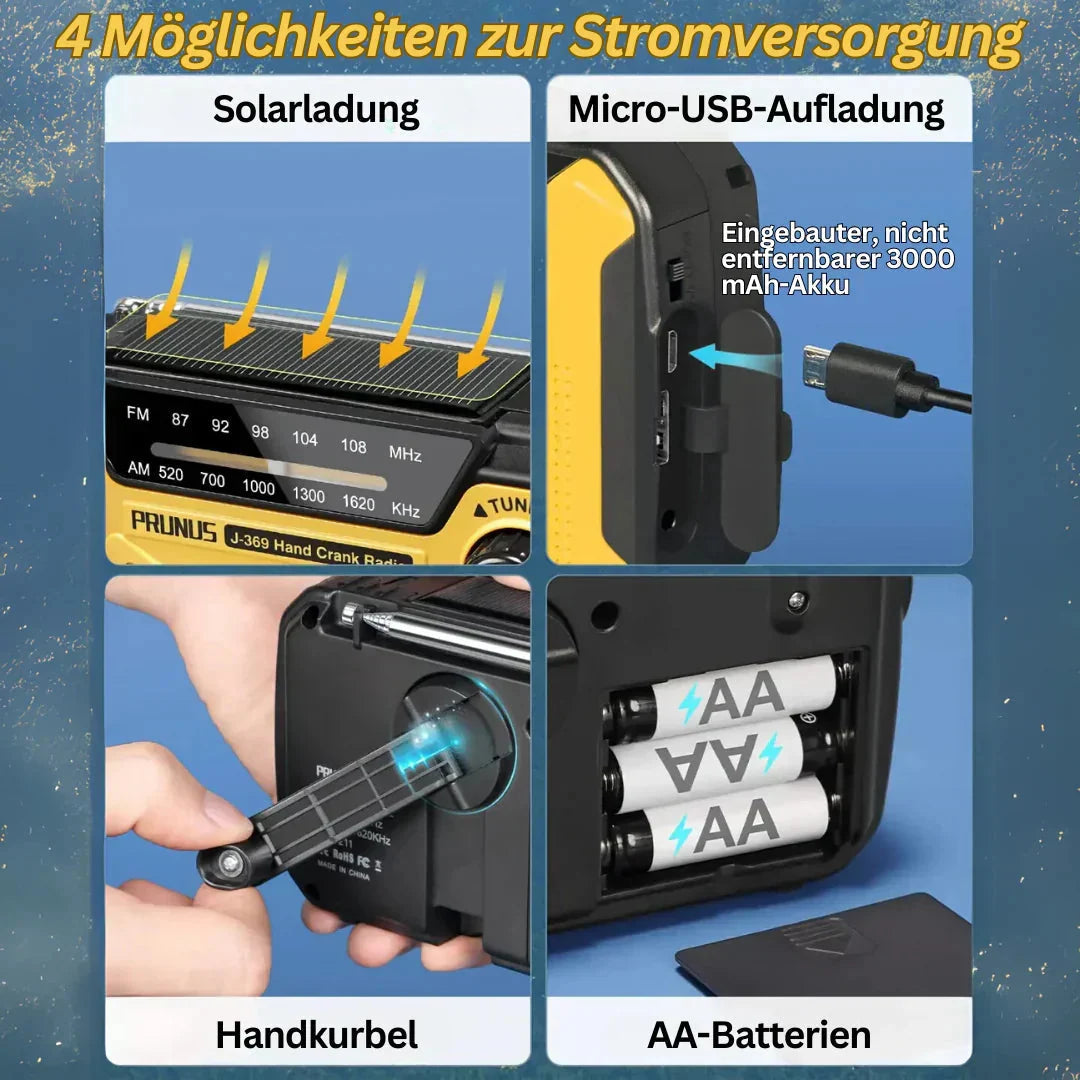 Emergency Radio Hand Crank & Solar Power Bank AM/FM