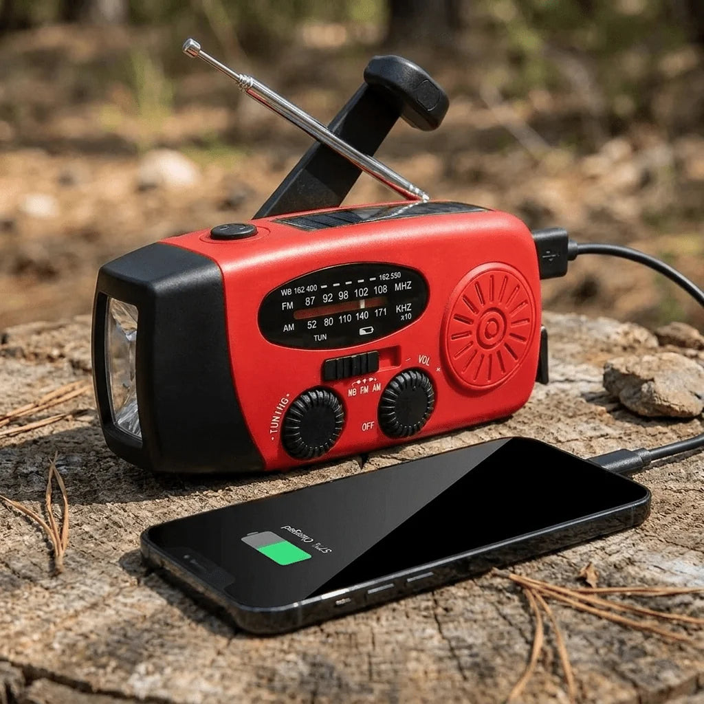 Emergency Radio Solar & Hand Crank Charging NOAA_receiver
