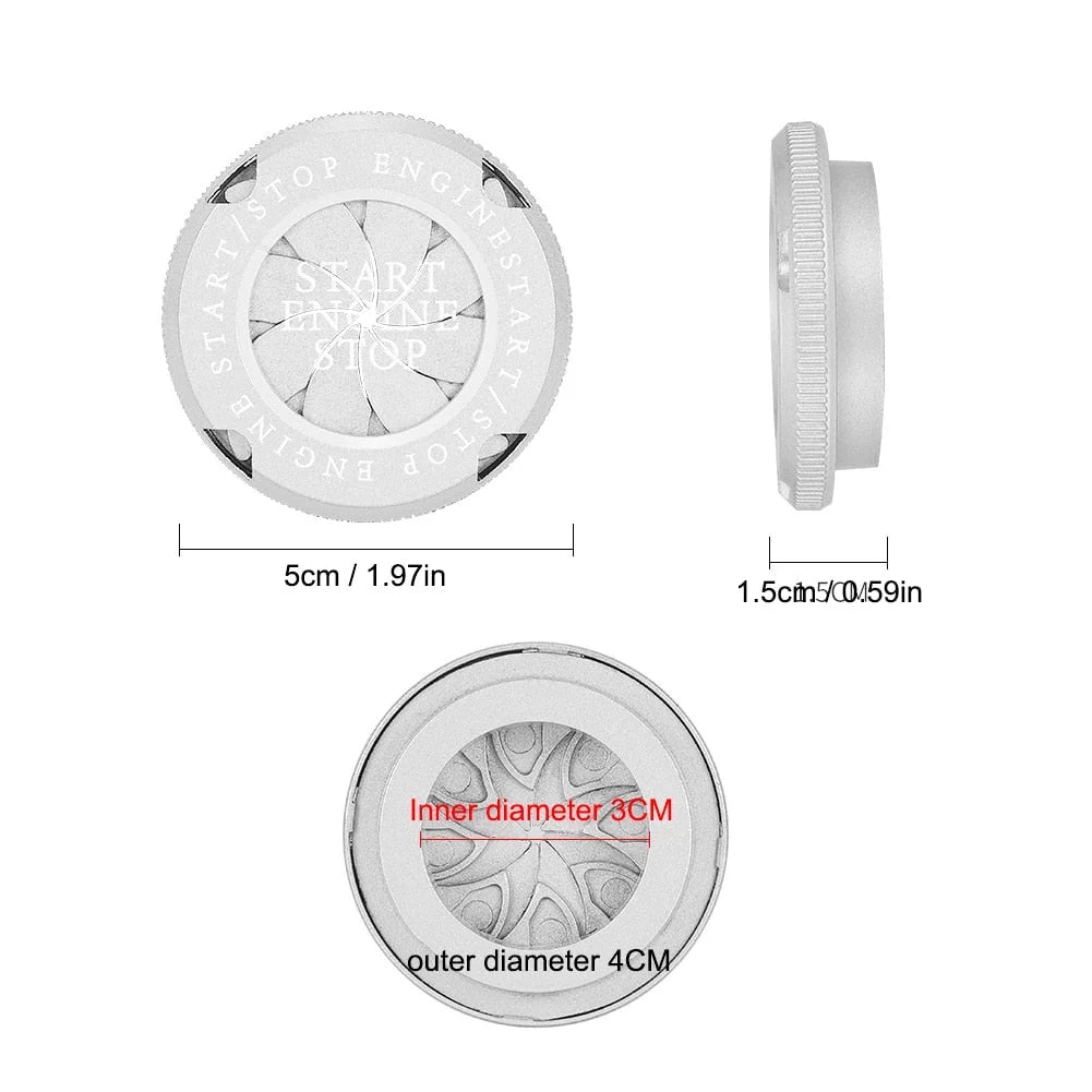 Engine Start Button Cover Rotating Alloy Protective Design
