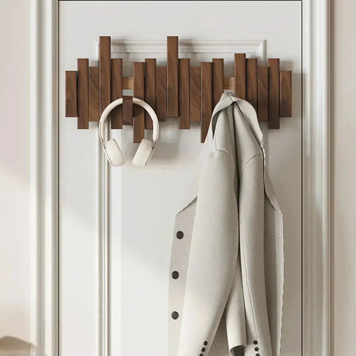 Entryway Wall Coat Hook Solid Wood Piano-Inspired