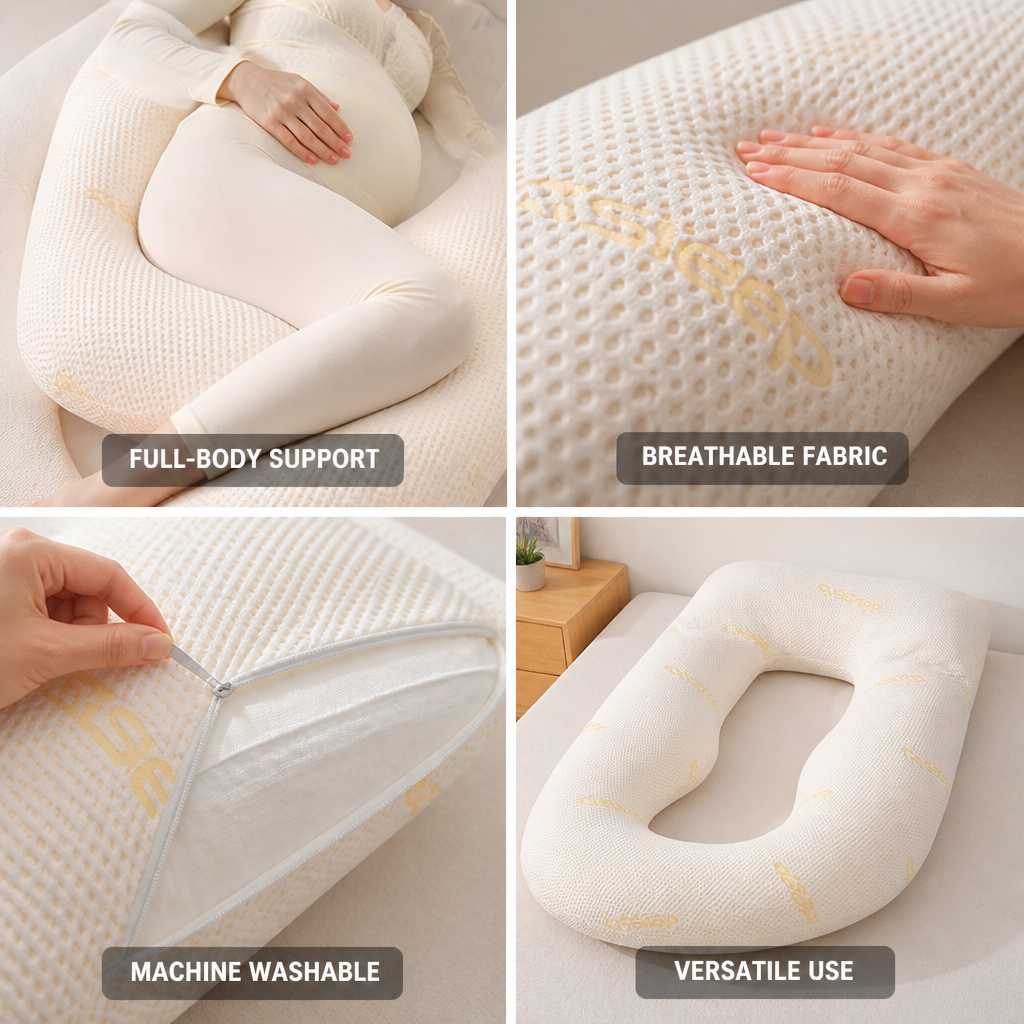 Ergonomic Breathable Full-Body Pregnancy Pillow