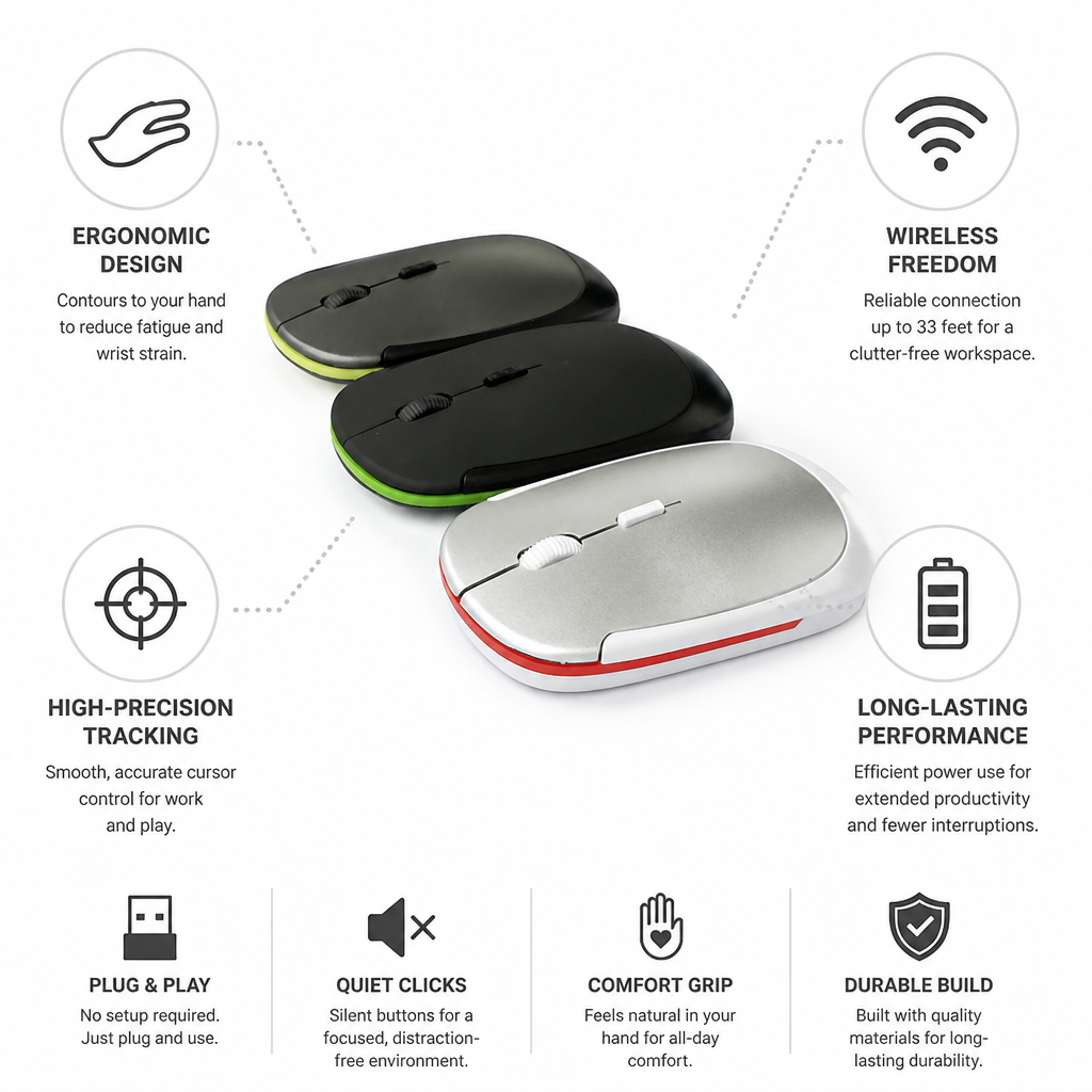 Ergonomic High-Precision Wireless Mouse