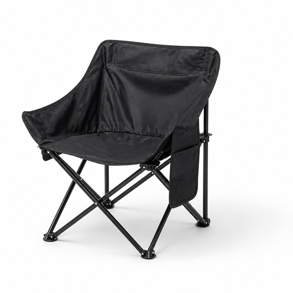 Ergonomic Lightweight Weather-Resistant Folding Chair With Side Pocket