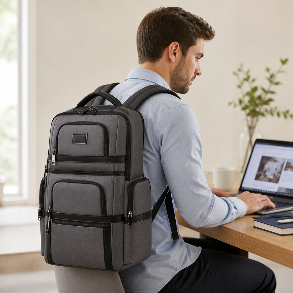 Ergonomic Padded Straps & Breathable Back Laptop Backpack (Fits 15.6-Inch Laptop)