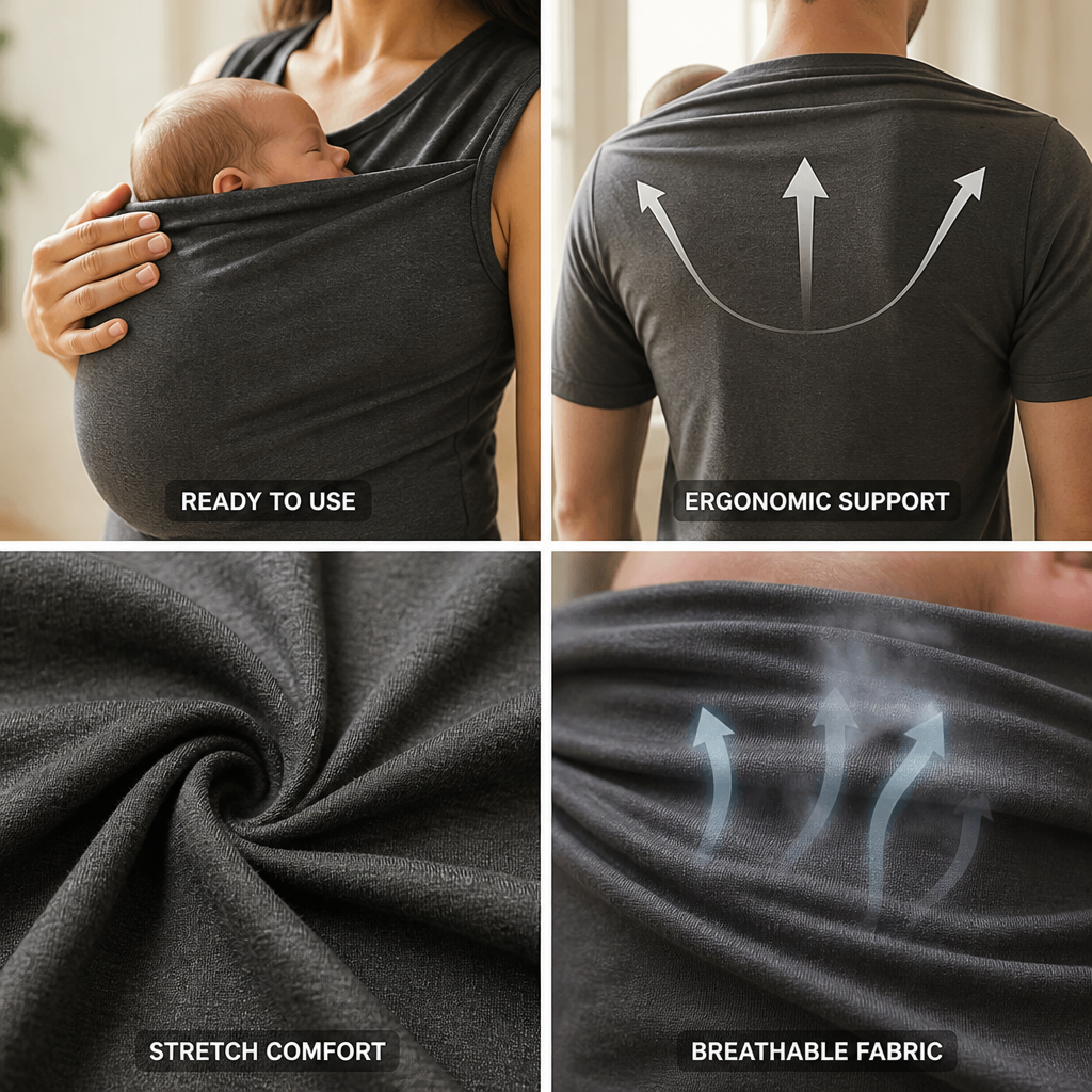Ergonomic Ready-To-Use Stretch Swaddle Shirt (Front Carry)