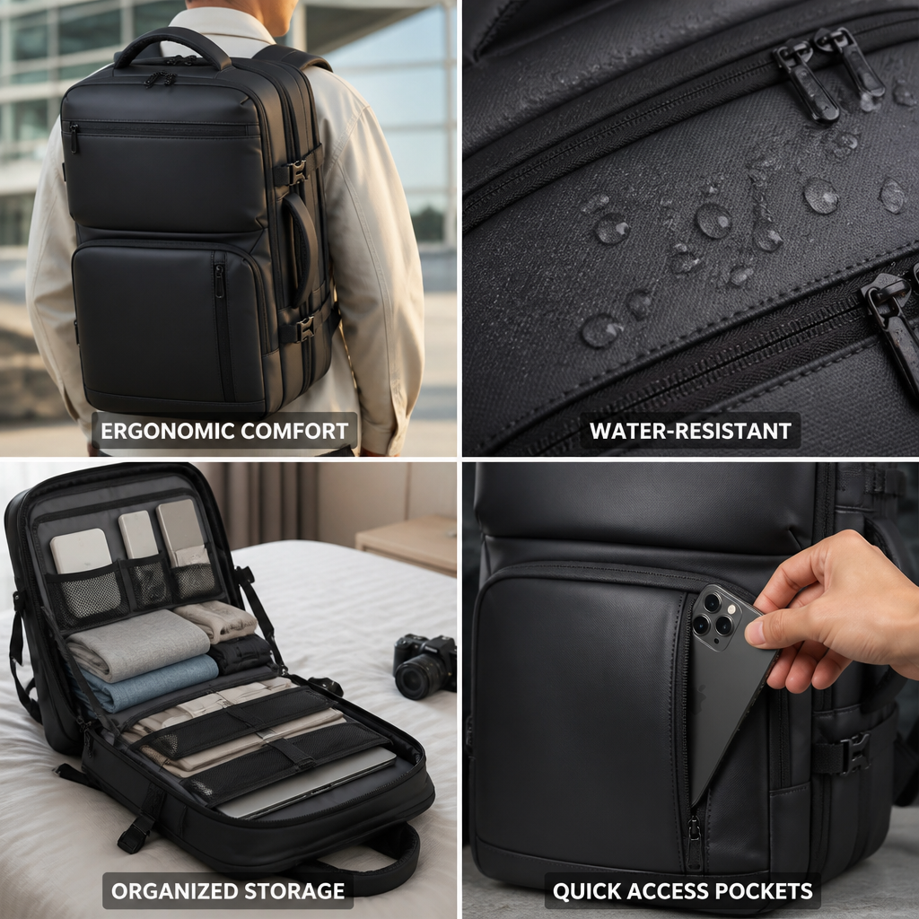 Ergonomic & Water-Resistant Travel Organizer Backpack