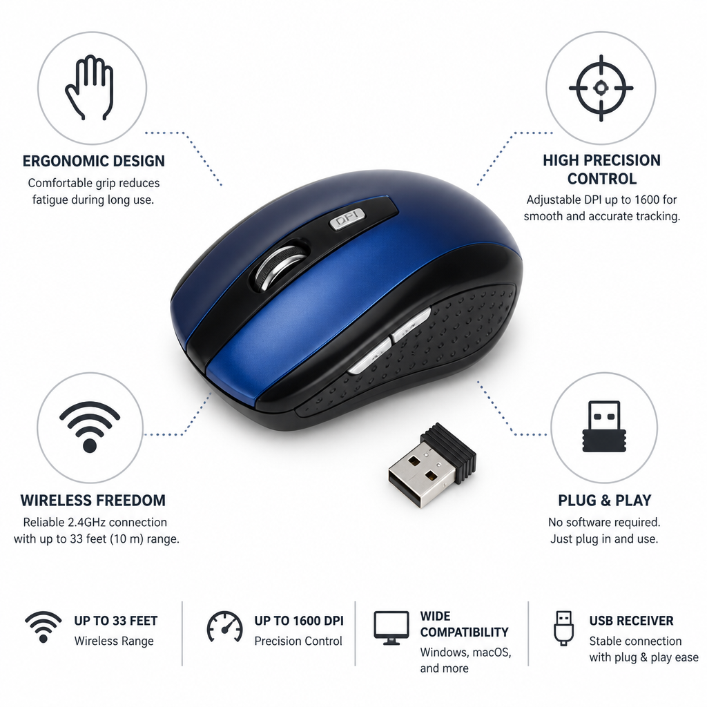 Ergonomic Wireless Precision Mouse